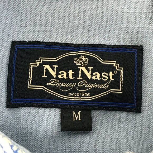 Nat Nast Silk Blend Short Sleeve Shirt Men's Medium Button Up Geometric Print - Picture 8 of 11